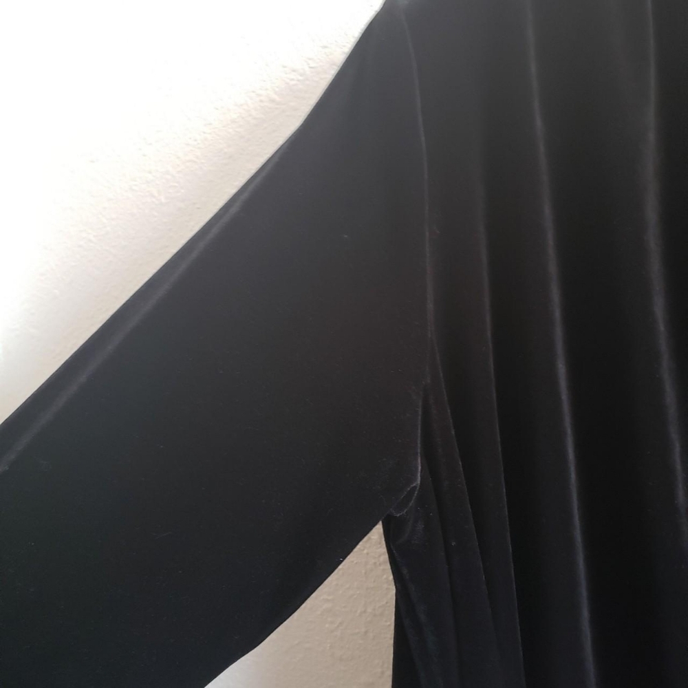 Black Velvet Open Front Cardigan Vintage - Picture 8 of 12